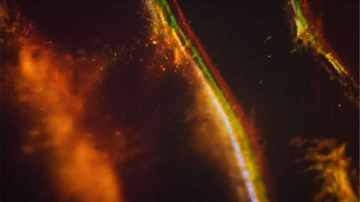 Abstract light projection from an Endzeit event.